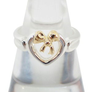 TIFFANY 925 750 Heart Ribbon Ring, size 12